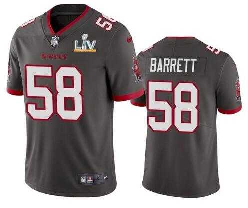 Super Bowl LV 2021 Men Nike Tampa Bay Buccaneers 58 Shaquil Barrett Gray Vapor Untouchable Limited Jersey